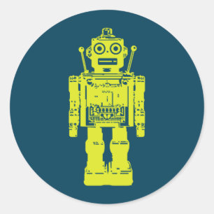 robotknop ronde sticker