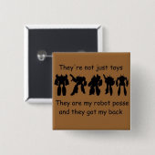 RobotPossegotMyBack Vierkante Button 5,1 Cm (Voorkant /achterkant)