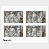 Robots 11 rechthoekige sticker (Vel)