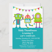 Robots Anniversaire Invitation Garçons Robot color (Devant)