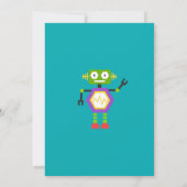 Robots Birthday Invitation Boys Colorful Robot Kaart (Achterkant)