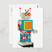 Robots cartoon briefkaart (Voorkant / Achterkant)