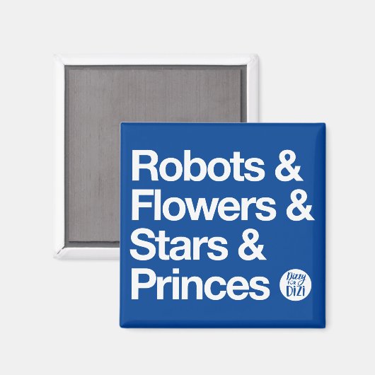 Robots en Blue Magnet Magneet (Voorkant / Achterkant)