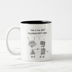 Robots en Love Relaties uitgelegd Tweekleurige Koffiemok