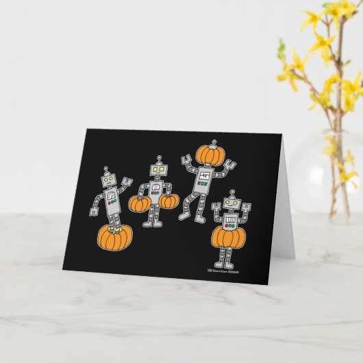 Robots en pompoenen kaart (Gele Bloem)