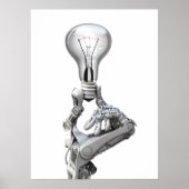 Robots hand met lamp poster (Voorkant)