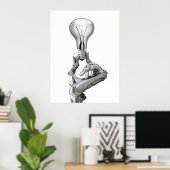 Robots hand met lamp poster (Thuiskantoor)
