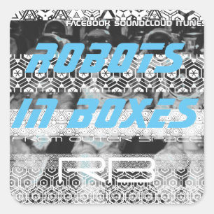 Robots in dozen vierkante sticker