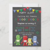 Robots Invitations de fête d'anniversaire (Devant)