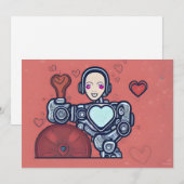 Robot's Love Kippen Droid Valentijnskaart Feestdagenkaart (Voorkant / Achterkant)