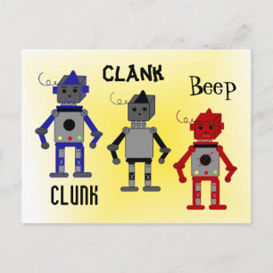 Robots met grappige uitspraken briefkaart