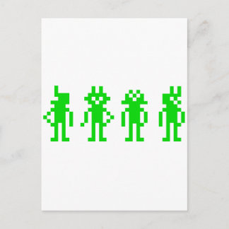robots met groene pixels briefkaart
