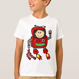 robots met rode robot t-shirt