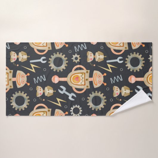 Robots motifs imperméables (Serviette de bain)