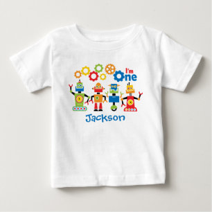 Robots Persoonlijke Eerste Verjaardag Tshirt