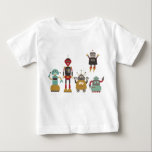 Robots rétro mignonne T-shirt enfant<br><div class="desc">Un mignon groupe de robots drôles dessinés dans un style de dessin animé rétro.</div>