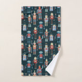 Robots rétro Vintages sombres (Serviette à main)