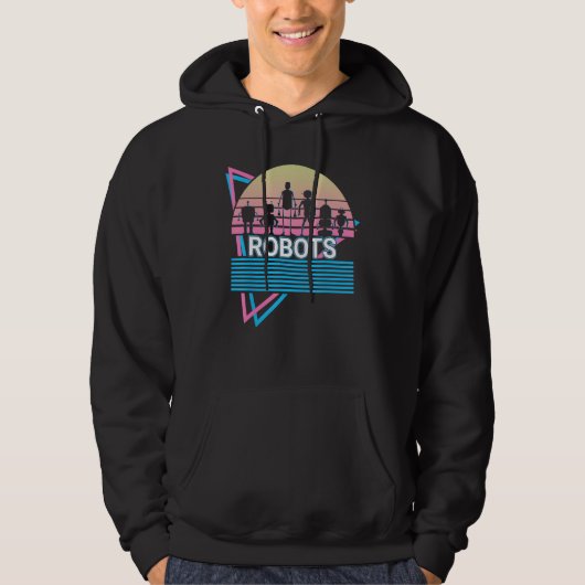 Robots Robots Robotics Retro Hoodie (Voorkant)