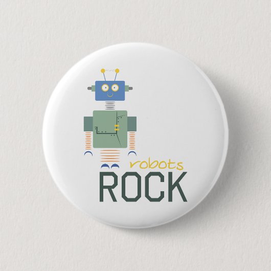 Robots Rock Ronde Button 5,7 Cm (Voorkant)