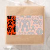 Robots Rule Fun Robot Silhouettes Oranje Robotica Etiket (Insitu)