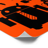 Robots Rule Fun Robot Silhouettes Oranje Robotica Poster (Hoek)