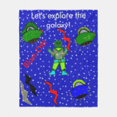 Robots Spaceships Kinder Middelgrote Blanket Fleece Deken (Voorkant)