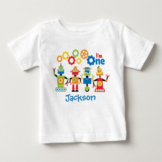 Robots speciaal gepersonaliseerd eerdaags T-shirt (Voorkant)