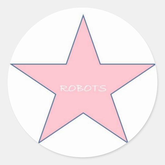Robots Sticker-roze Ronde Sticker (Voorkant)