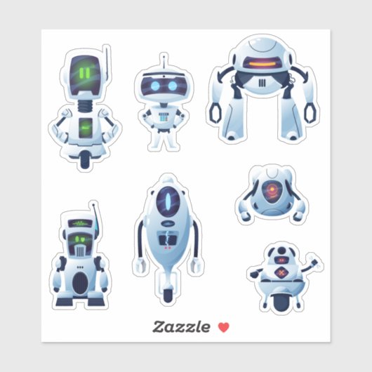 Robots Stickers Vinyl (Feuille)