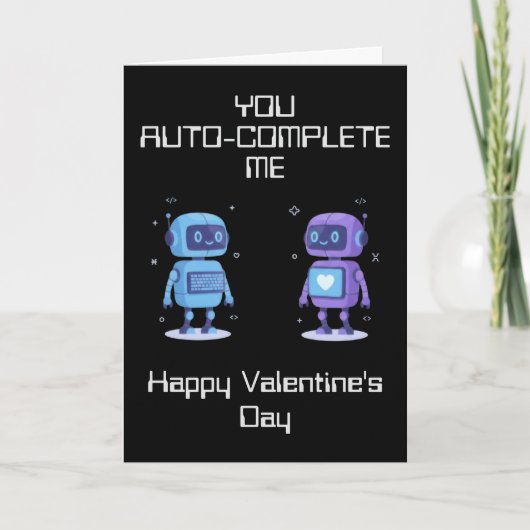 Robots Valentine's Day Card Kaart (Voorkant)