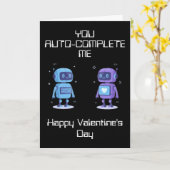 Robots Valentine's Day Card Kaart (Gele Bloem)