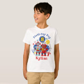 Robots verjaardagskleuter-overhemden op aangepaste t-shirt (Voorkant volledig)