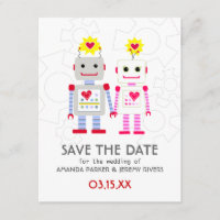 Robots Wedding Save the Date Card