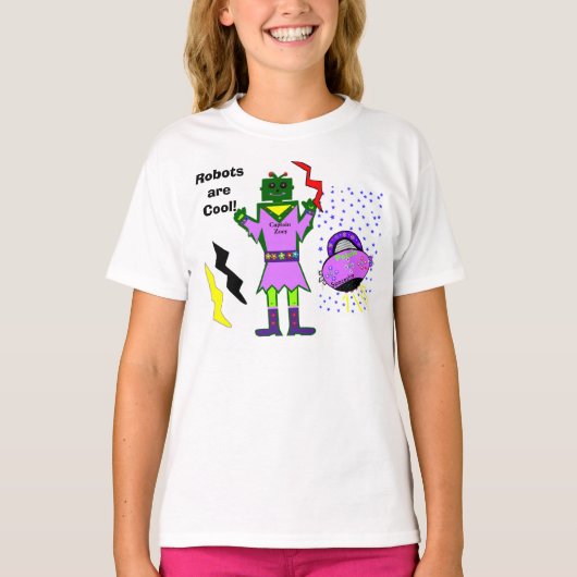 Robots zijn een goede kapitein Zoey Petals ruimtes T-shirt (Voorkant)