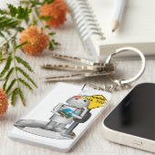 Robox9 bij bushalte - terug naar school sleutelhanger (Voorkant Rechts)