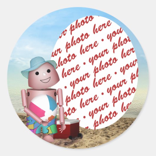 Robox9 vergeet de zon! ronde sticker (Voorkant)