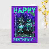 RoBubbles - RoBoT - Carte Anniversaire (Fleur jaune)