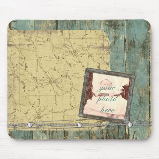 Robuged Planks Map Mousepad Muismat (Voorkant)