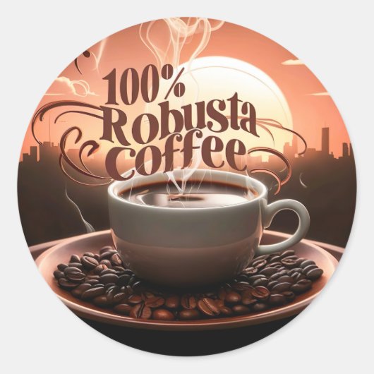 Robusta Coffee Lover Ronde Sticker (Voorkant)