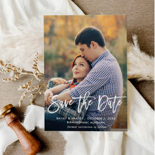 Robutisch script, romantisch, sla de datumkaart op save the date