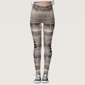 Robuusachtig, SIMPLY BLESSED script op barnwood | Leggings (Voorkant)