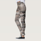 Robuusachtig, SIMPLY BLESSED script op barnwood | Leggings (Links)