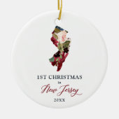 Robuust 1 Kerstmis in New Jersey op persoonlijke t Keramisch Ornament (Voorkant)