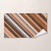 Robuust, aardebruin, beige en grijze strepen bad handdoek (Handdoek)