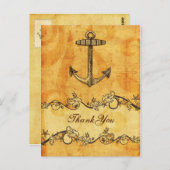 Robuust, , anker, nautisch bedankt briefkaart (Voorkant / Achterkant)