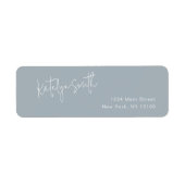 Robuust blauw Script Name Return Label (Voorkant)