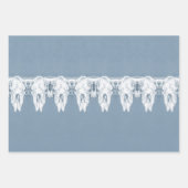 Robuust Blauw Western Bull Skull Pattern Inpakpapier Vel (Voorkant 2)