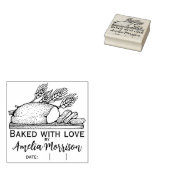 Robuust brood/uitgelekt met liefde/naam/datum 	rubberstempel (Gestempeld)