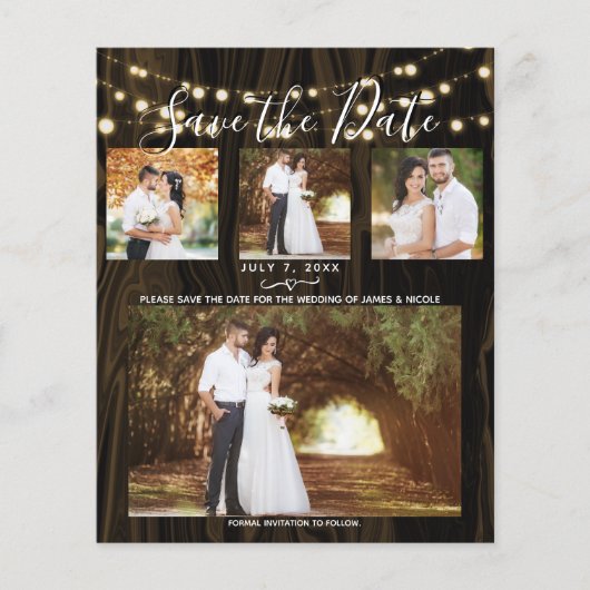 Robuust, donker hout en licht 4 Foto opslaan Datum (Voorkant)