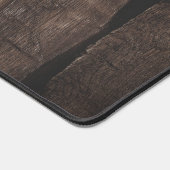 Robuust, donkerbruin, oud hout Monogram Bureaumat (Hoek)